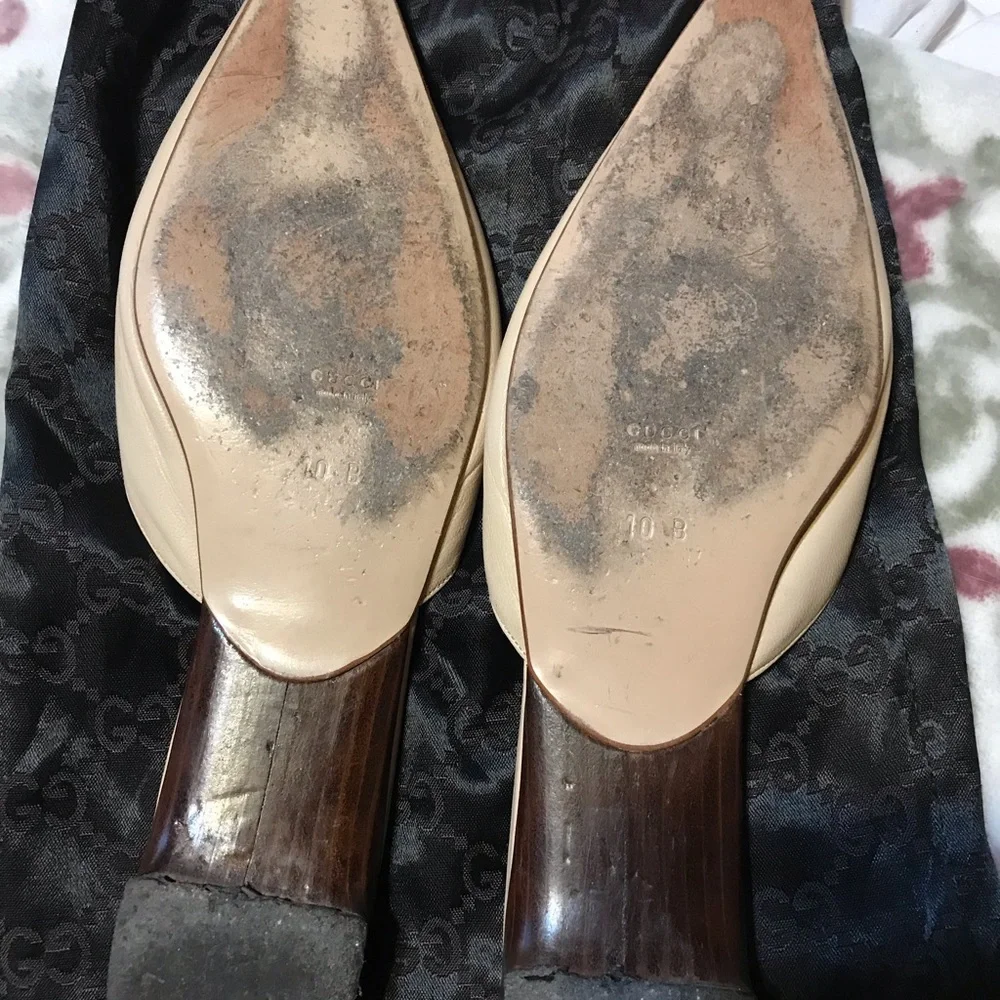 Gucci Cream Leather Flats - Picture 3 of 4